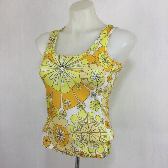 Julie Brown New York Tank Top Sleeveless Rudy Knit Sunkist Cotton Retro Sz XS - Picture 2 of 9